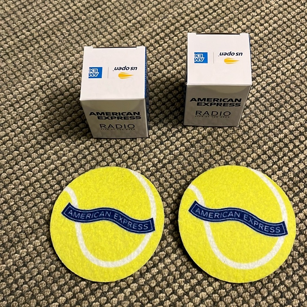 2 2024 US Open American Express Radios and Two American Express US Open Coasters